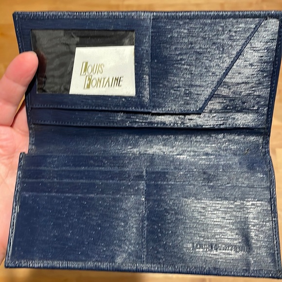 Louis Fontaine Blue Leather Wallet - Picture 2 of 6